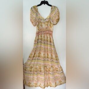 Floral Bohemian A-Line Maxi Dress w/ pockets